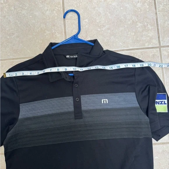 Travis Mathew Black and Gray Polo Shirt for Men - Picture 2 of 9